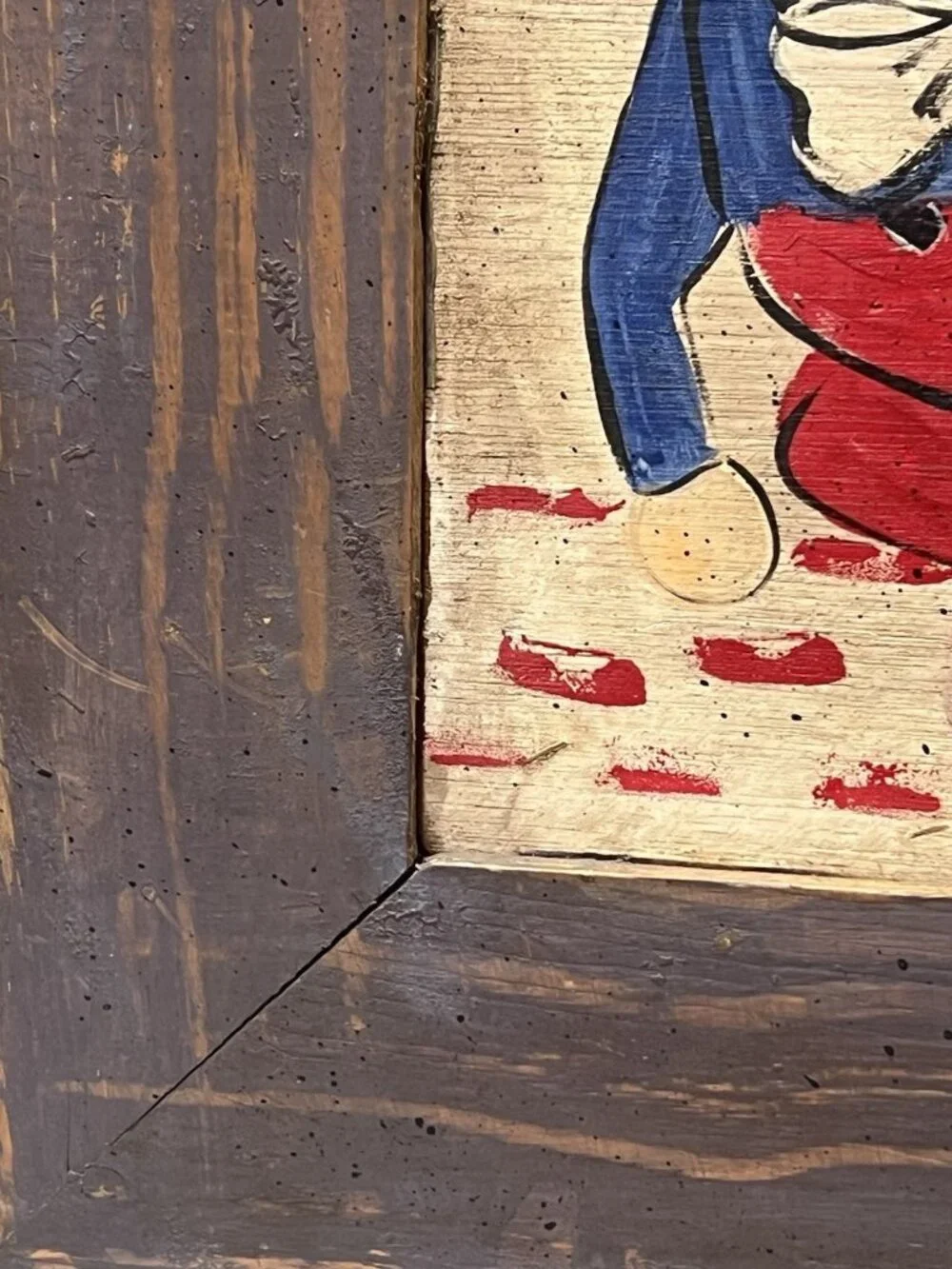 Rustic Patriotic Uncle Sam Humpty Dumpty Primitive Wood Frame USA Americana